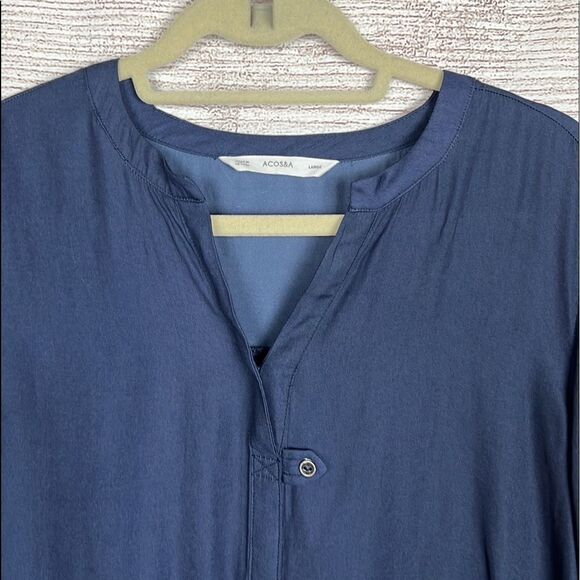 ACOS&A 3/4 length Blue Blouse Top - Picture 2 of 10